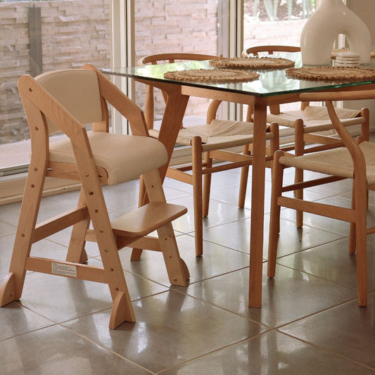 Dine and Grow - White & Varnish Dining Chair