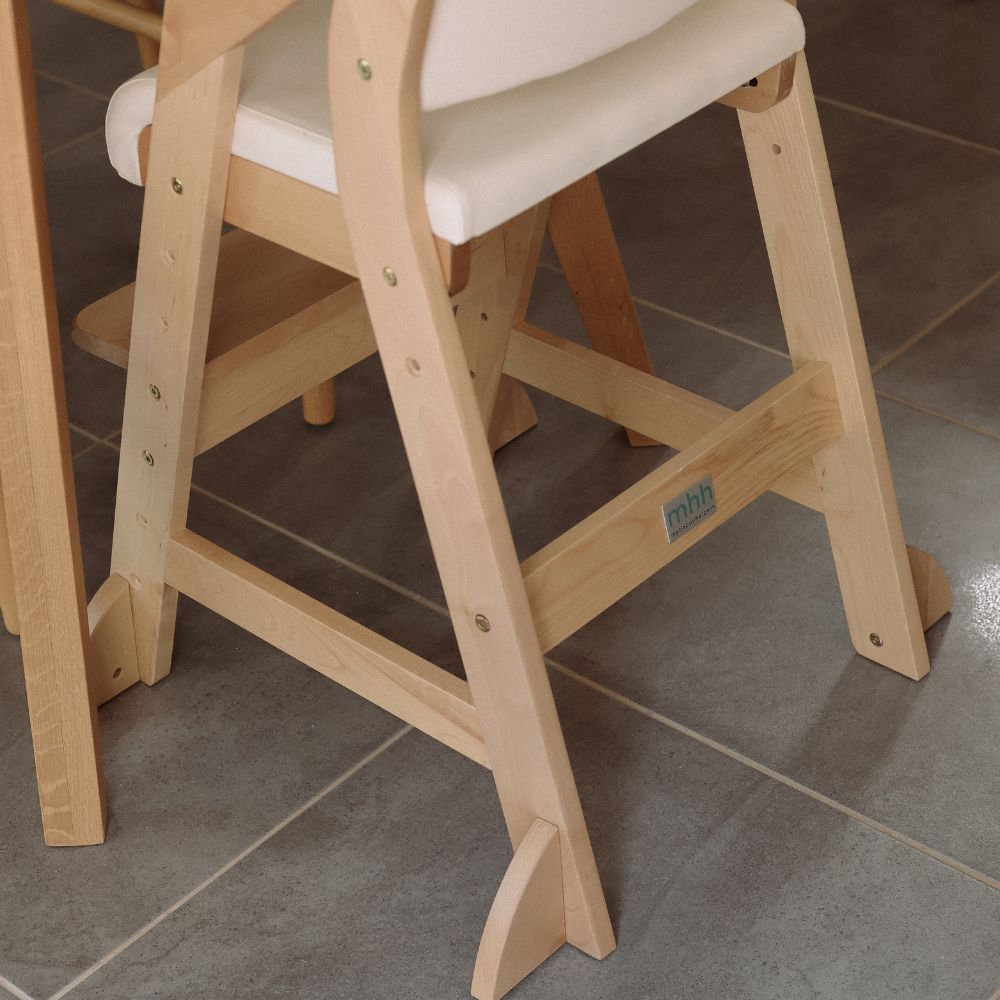 Dine and Grow - White & Varnish Dining Chair