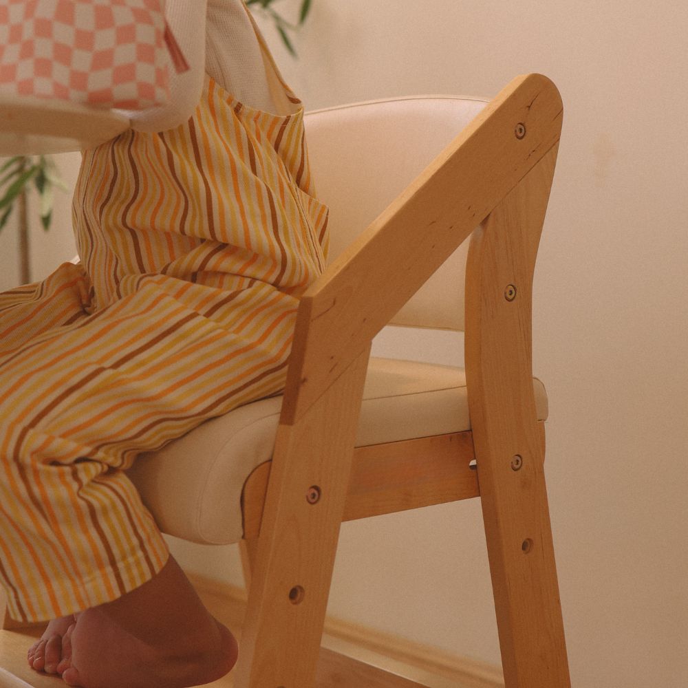 Dine and Grow - White & Varnish Dining Chair