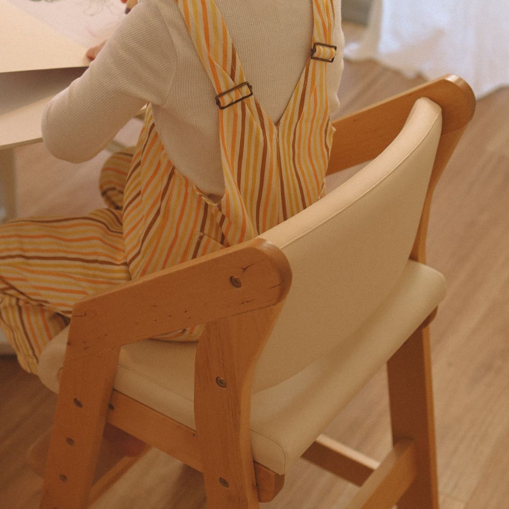 Dine and Grow - White & Varnish Dining Chair