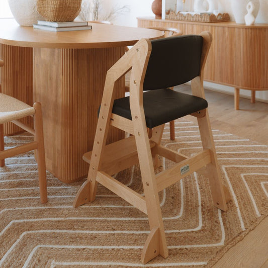 Dine and Grow - Black & Varnish Dining Chair