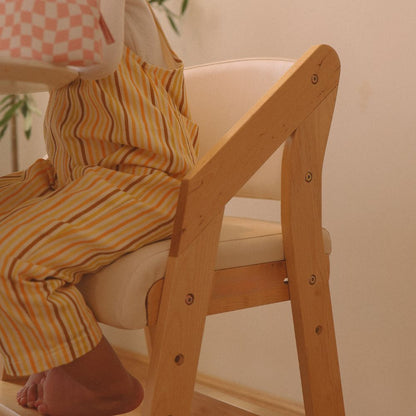 Dine and Grow - White & Varnish Dining Chair